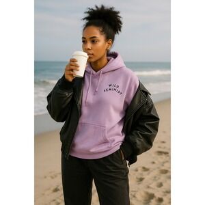 Wildfang "Wild Feminist" Hoodie Purple Large NWT Women's Empowerment Graphic
